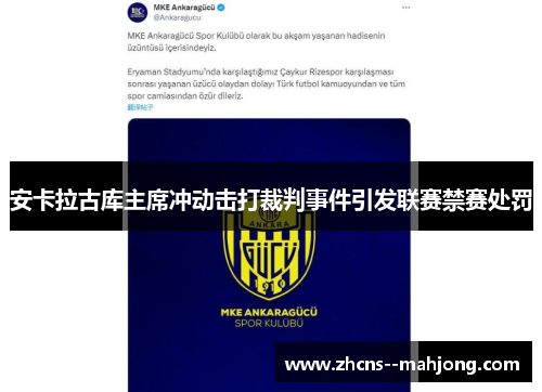 安卡拉古库主席冲动击打裁判事件引发联赛禁赛处罚